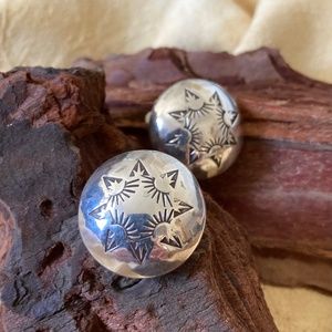 Vintage Navajo Concho Style Clip Earrings